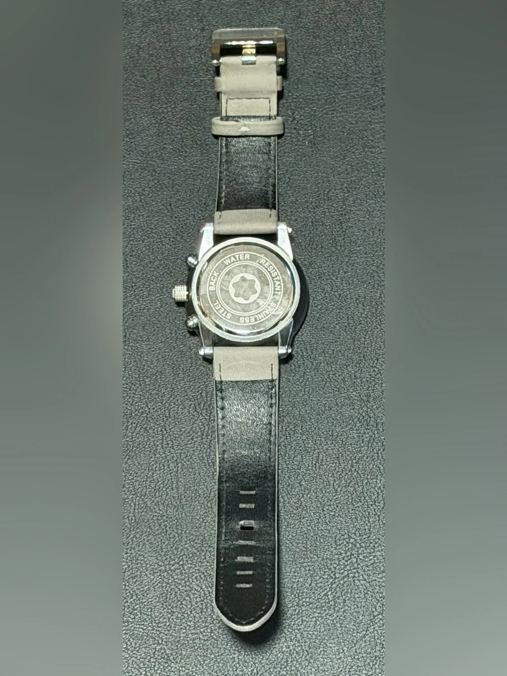 Montblanc Chronograph Men's Watch, Gray Dial Gray & Leather Band